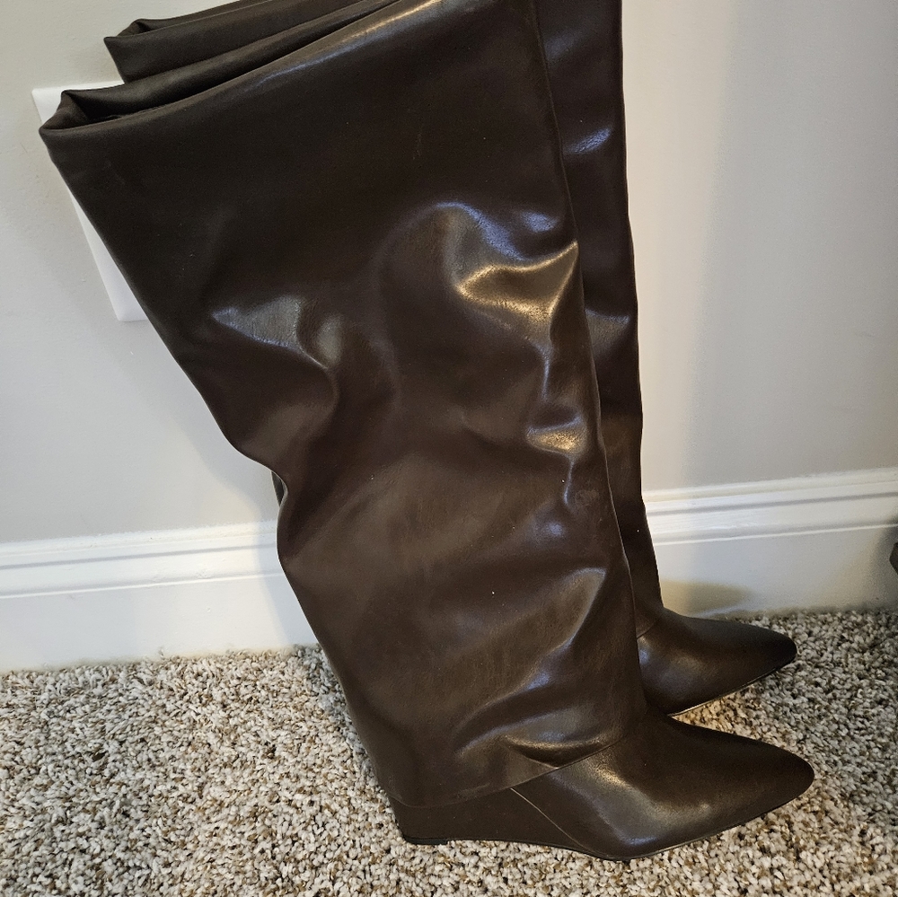 Madden Girl Evander Foldover Chocolate Boots
